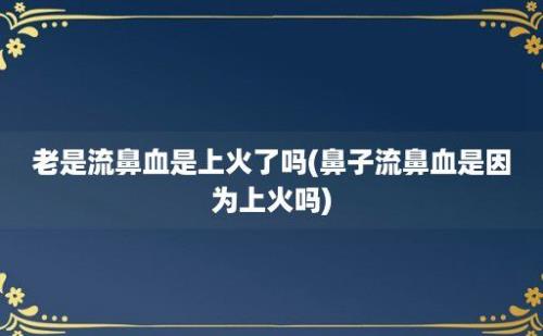 老是流鼻血是上火了吗(鼻子流鼻血是因为上火吗)