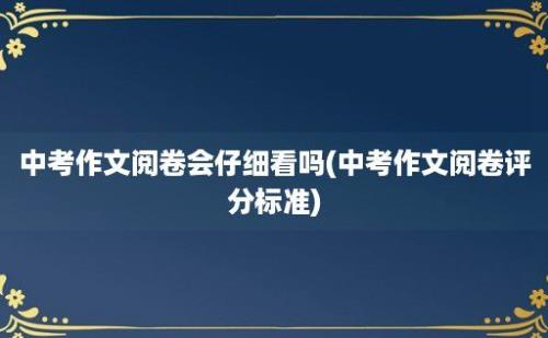 中考作文阅卷会仔细看吗(中考作文阅卷评分标准)