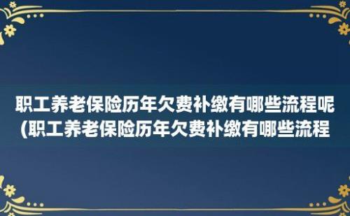 职工养老保险历年欠费补缴有哪些流程呢(职工养老保险历年欠费补缴有哪些流程图)