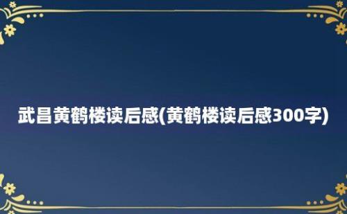 武昌黄鹤楼读后感(黄鹤楼读后感300字)