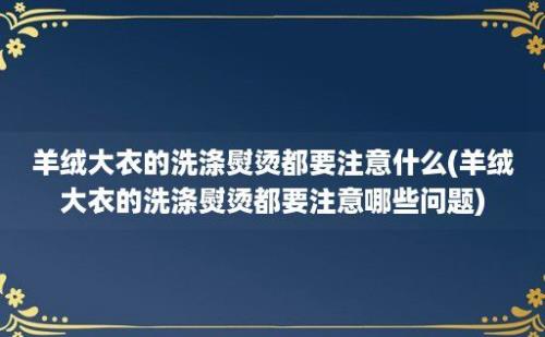 羊绒大衣的洗涤熨烫都要注意什么(羊绒大衣的洗涤熨烫都要注意哪些问题)