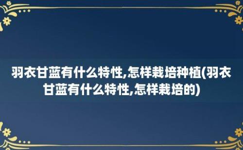 羽衣甘蓝有什么特性,怎样栽培种植(羽衣甘蓝有什么特性,怎样栽培的)