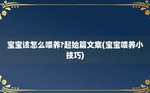 宝宝该怎么喂养?起始篇文案(宝宝喂养小技巧)