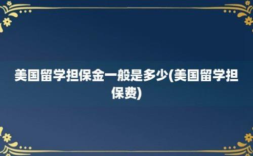 美国留学担保金一般是多少(美国留学担保费)