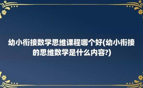 幼小衔接数学思维课程哪个好(幼小衔接的思维数学是什么内容?)