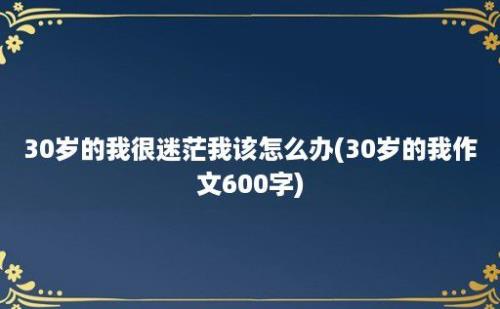 30岁的我很迷茫我该怎么办(30岁的我作文600字)