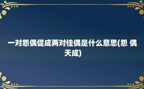 一对怨偶促成两对佳偶是什么意思(怨 偶 天成)