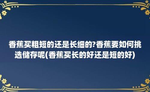 香蕉买粗短的还是长细的?香蕉要如何挑选储存呢(香蕉买长的好还是短的好)