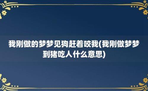 我刚做的梦梦见狗赶着咬我(我刚做梦梦到猪吃人什么意思)