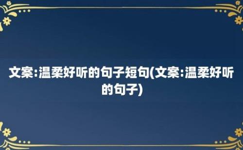 文案:温柔好听的句子短句(文案:温柔好听的句子)