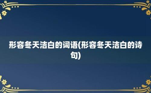 形容冬天洁白的词语(形容冬天洁白的诗句)