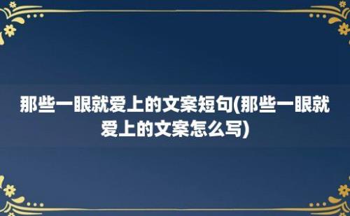 那些一眼就爱上的文案短句(那些一眼就爱上的文案怎么写)