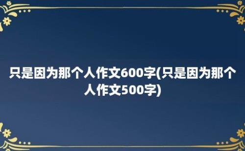 只是因为那个人作文600字(只是因为那个人作文500字)