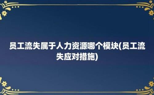 员工流失属于人力资源哪个模块(员工流失应对措施)