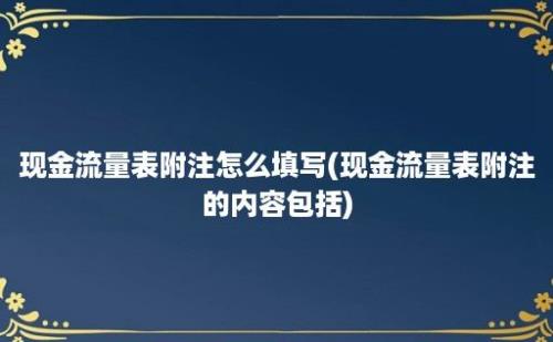 现金流量表附注怎么填写(现金流量表附注的内容包括)