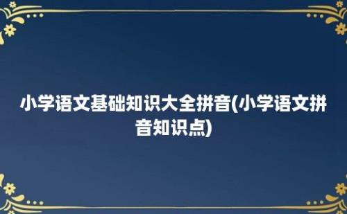 小学语文基础知识大全拼音(小学语文拼音知识点)