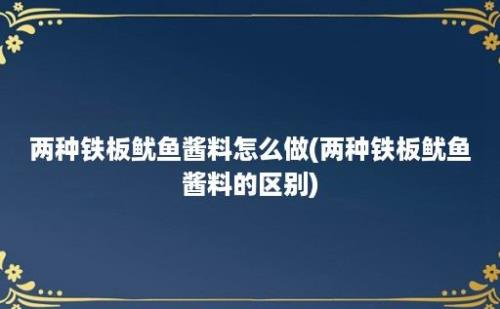 两种铁板鱿鱼酱料怎么做(两种铁板鱿鱼酱料的区别)