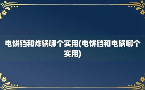 电饼铛和炸锅哪个实用(电饼铛和电锅哪个实用)