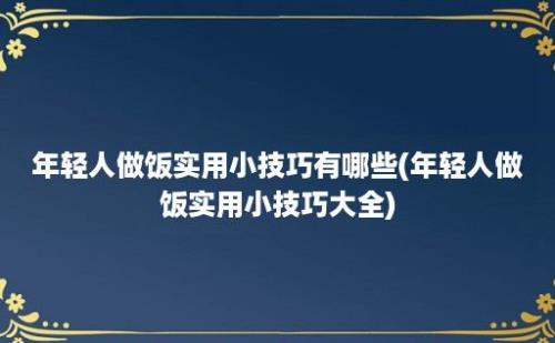 年轻人做饭实用小技巧有哪些(年轻人做饭实用小技巧大全)