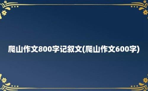 爬山作文800字记叙文(爬山作文600字)