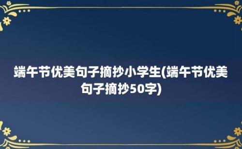 端午节优美句子摘抄小学生(端午节优美句子摘抄50字)