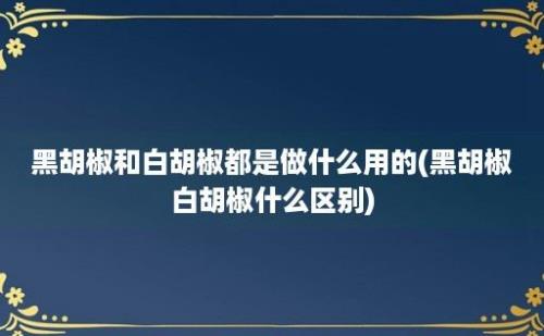 黑胡椒和白胡椒都是做什么用的(黑胡椒白胡椒什么区别)