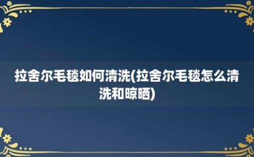 拉舍尔毛毯如何清洗(拉舍尔毛毯怎么清洗和晾晒)