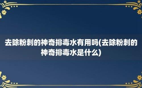 去除粉刺的神奇排毒水有用吗(去除粉刺的神奇排毒水是什么)