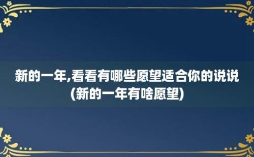 新的一年,看看有哪些愿望适合你的说说(新的一年有啥愿望)