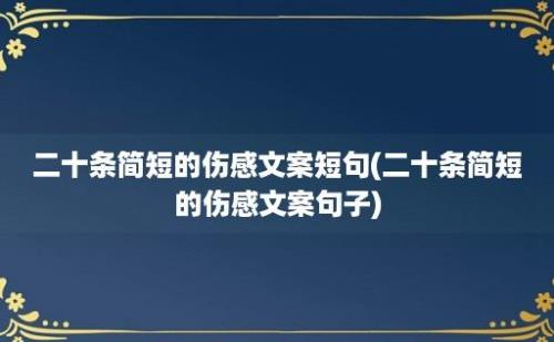 二十条简短的伤感文案短句(二十条简短的伤感文案句子)