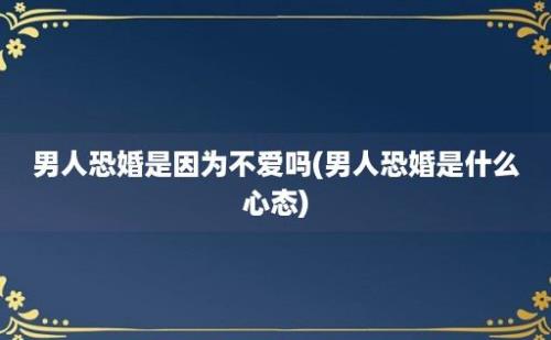 男人恐婚是因为不爱吗(男人恐婚是什么心态)