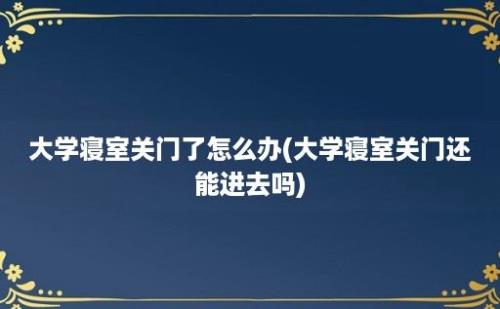 大学寝室关门了怎么办(大学寝室关门还能进去吗)