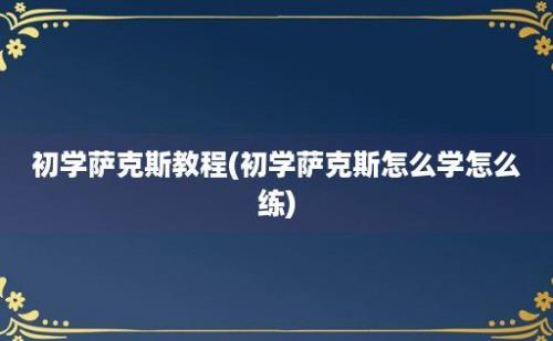 初学萨克斯教程(初学萨克斯怎么学怎么练)