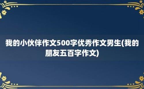 我的小伙伴作文500字优秀作文男生(我的朋友五百字作文)