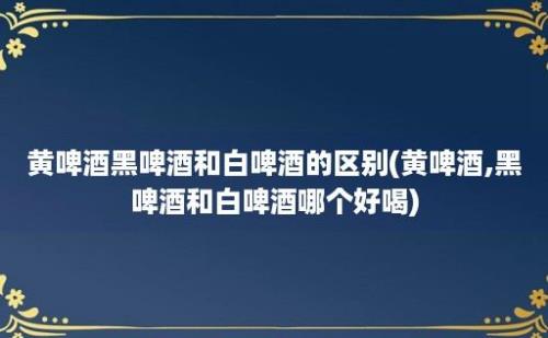 黄啤酒黑啤酒和白啤酒的区别(黄啤酒,黑啤酒和白啤酒哪个好喝)