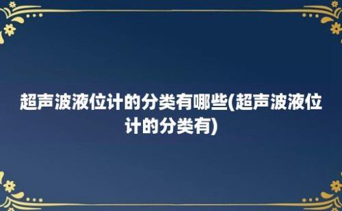 超声波液位计的分类有哪些(超声波液位计的分类有)