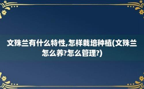 文殊兰有什么特性,怎样栽培种植(文殊兰怎么养?怎么管理?)