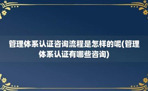 管理体系认证咨询流程是怎样的呢(管理体系认证有哪些咨询)