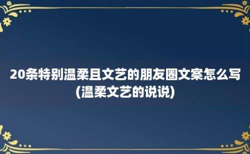 20条特别温柔且文艺的朋友圈文案怎么写(温柔文艺的说说)