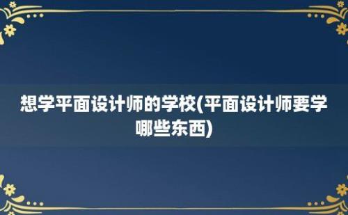 想学平面设计师的学校(平面设计师要学哪些东西)