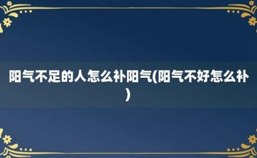 阳气不足的人怎么补阳气(阳气不好怎么补)