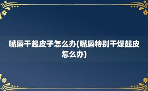 嘴唇干起皮子怎么办(嘴唇特别干燥起皮怎么办)