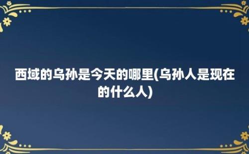 西域的乌孙是今天的哪里(乌孙人是现在的什么人)