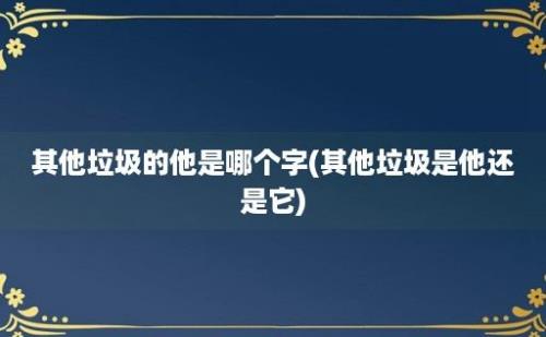 其他垃圾的他是哪个字(其他垃圾是他还是它)