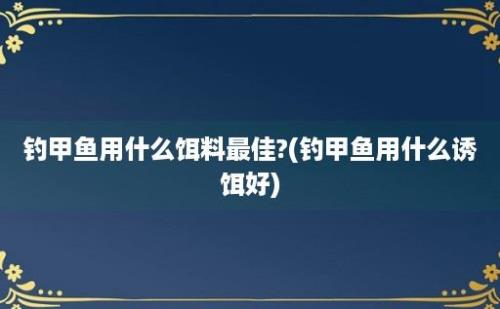 钓甲鱼用什么饵料最佳?(钓甲鱼用什么诱饵好)