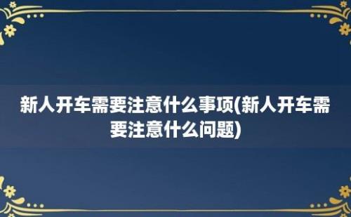 新人开车需要注意什么事项(新人开车需要注意什么问题)