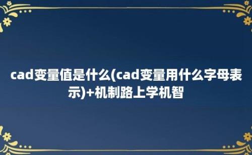 cad变量值是什么(cad变量用什么字母表示)+机制路上学机智