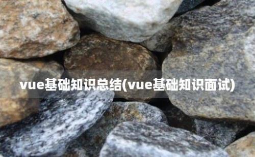 vue基础知识总结(vue基础知识面试)