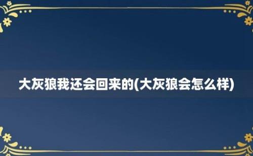 大灰狼我还会回来的(大灰狼会怎么样)