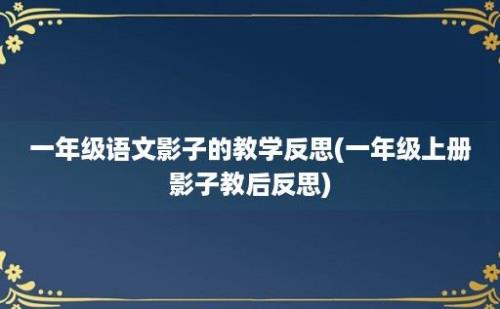 一年级语文影子的教学反思(一年级上册影子教后反思)